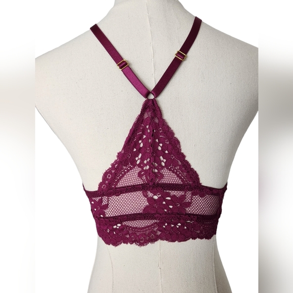 NWOT Yandy Burgundy high neck lace bra - Picture 10 of 12